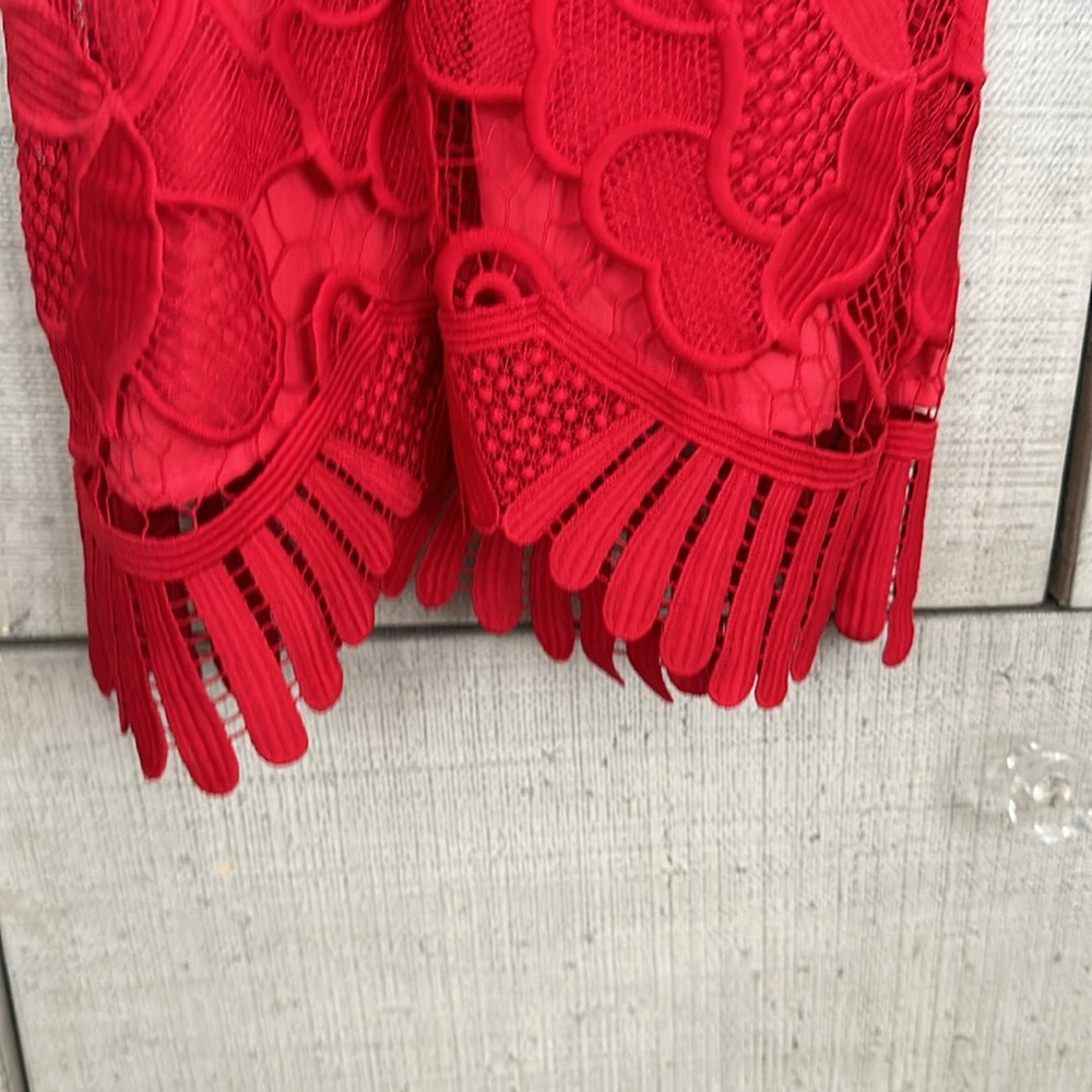 Lovers + Friends Red Lace Crochet Dress Influencer Favorite Sz XS - Picture 5 of 6